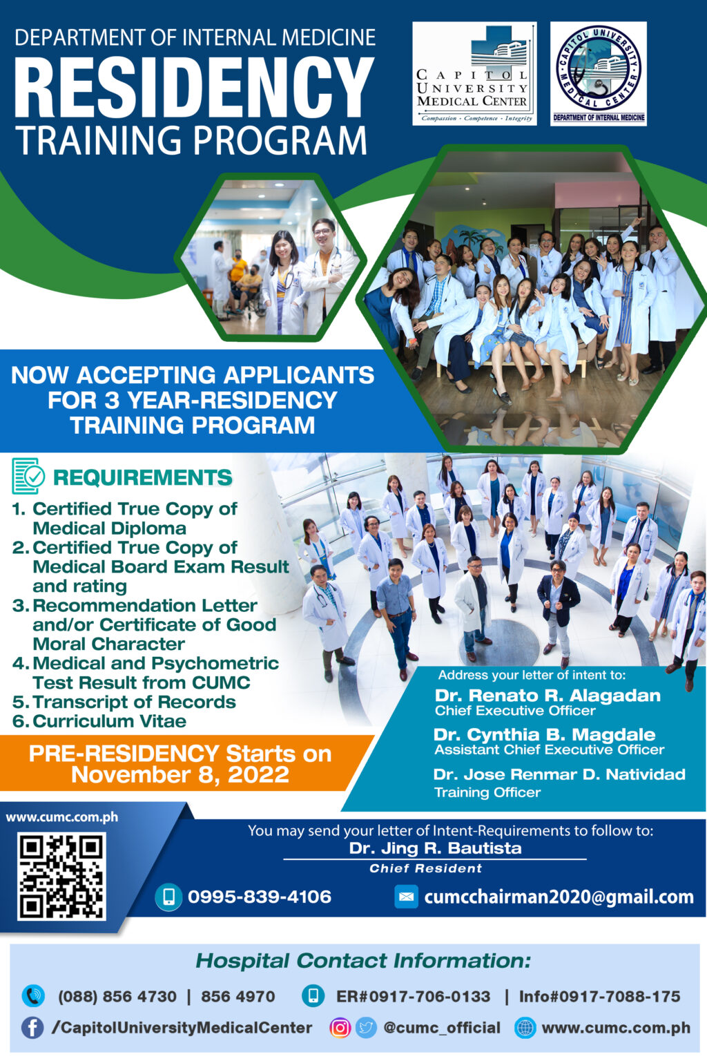 Residency Training Department of Internal Medicine CUMC